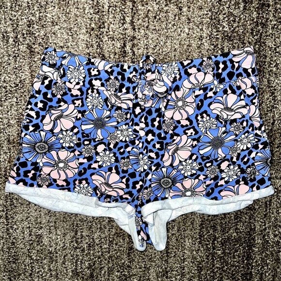 Ivory Ella Women's Elephant Blue Floral Sweatshorts - Picture 1 of 5
